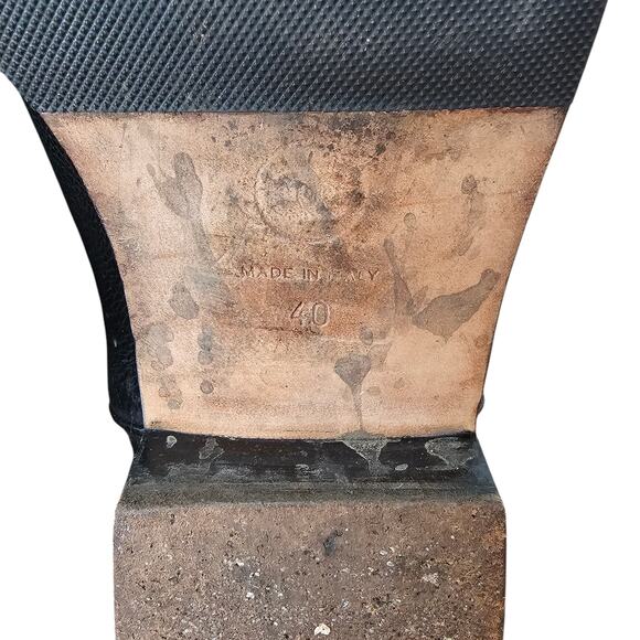 Chanel CC Knee High Tall Riding Boot Size 40 US 9 9.5 Black Pebble Leather - Picture 13 of 15